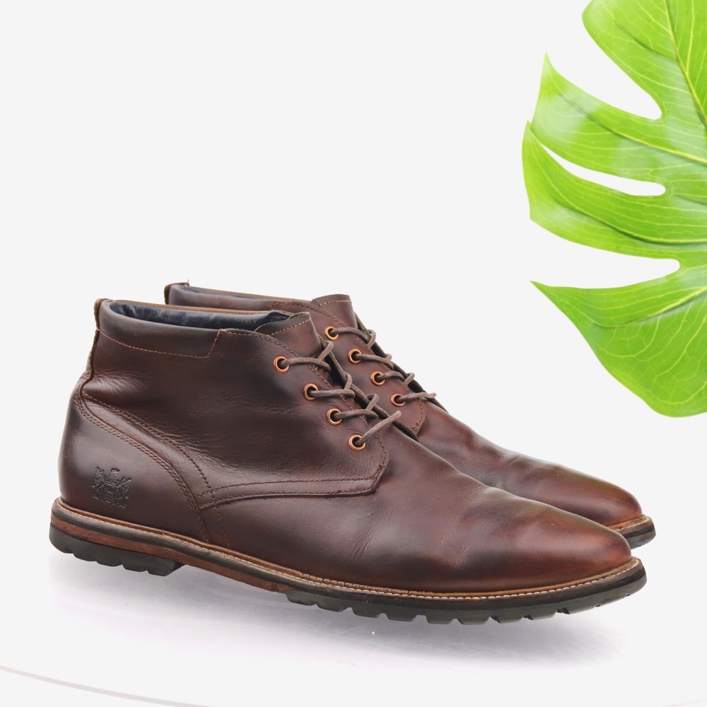 Cole Haan Mens Ripley Chukka Boots Size 11.5 M Brown Leather Lace Up Lug Plain